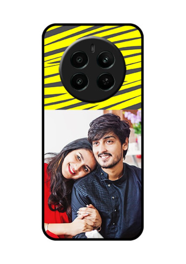 Realme Narzo 70 5G Custom Glass Phone Case - Yellow Abstract Design