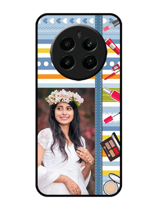 Custom Realme Narzo 70 5G Custom Glass Phone Case - Makeup Icons Design