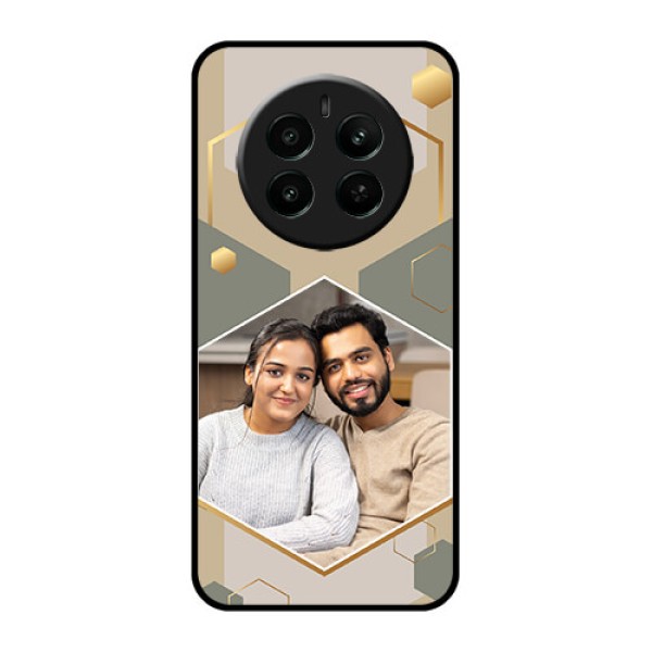 Realme Narzo 70 5G Custom Glass Phone Case - Stylish Hexagon Pattern Design Realme Narzo 70 5G Custom Glass Phone Case - Stylish Hexagon Pattern Design