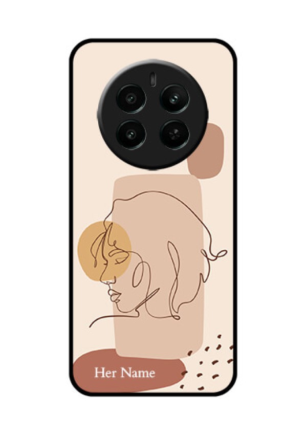 Realme Narzo 70 5G Custom Glass Phone Case - Calm Woman Line Art Design