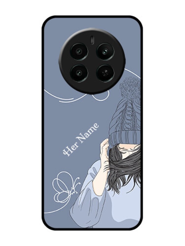 Custom Realme Narzo 70 5G Custom Glass Phone Case - Girl In Winter Outfit Design