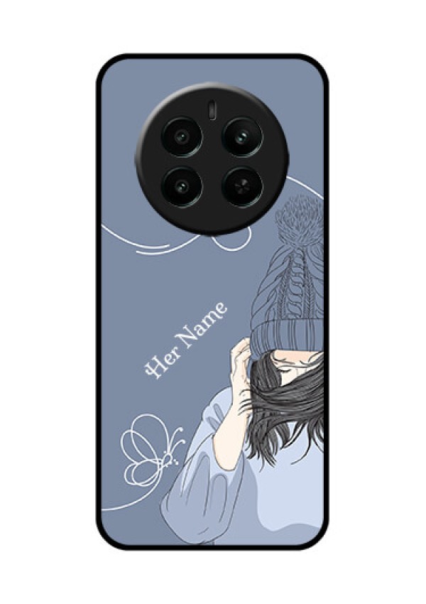 Realme Narzo 70 5G Custom Glass Phone Case - Girl In Winter Outfit Design