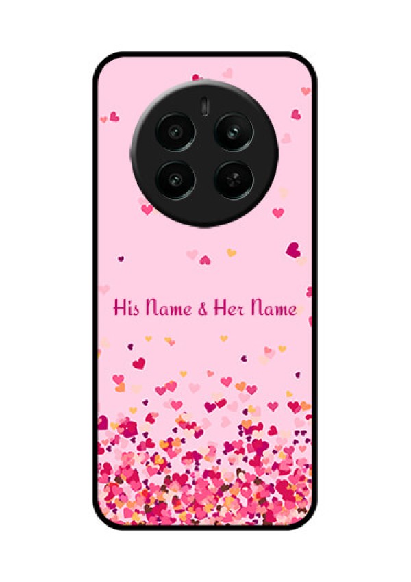 Realme Narzo 70 5G Custom Glass Phone Case - Floating Hearts Design