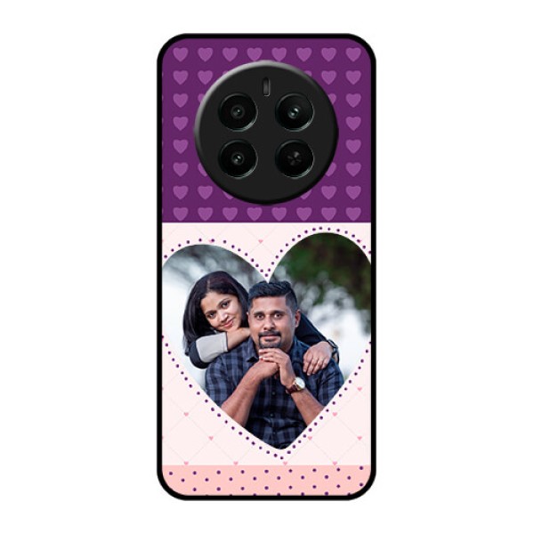 Narzo 70 Pro 5G Custom Glass Phone Case - Violet Love Dots Design