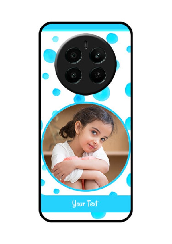 Narzo 70 Pro 5G Custom Glass Phone Case - Blue Bubbles Pattern Design