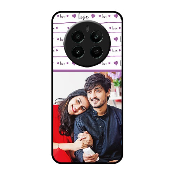 Narzo 70 Pro 5G Custom Glass Phone Case - Couples Heart Design
