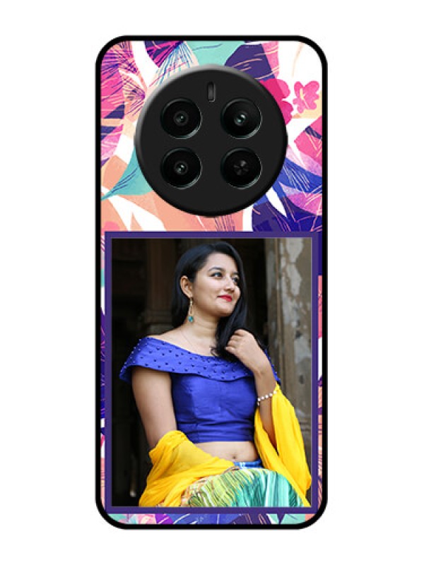 Custom Narzo 70 Pro 5G Custom Glass Phone Case - Abstract Floral Design