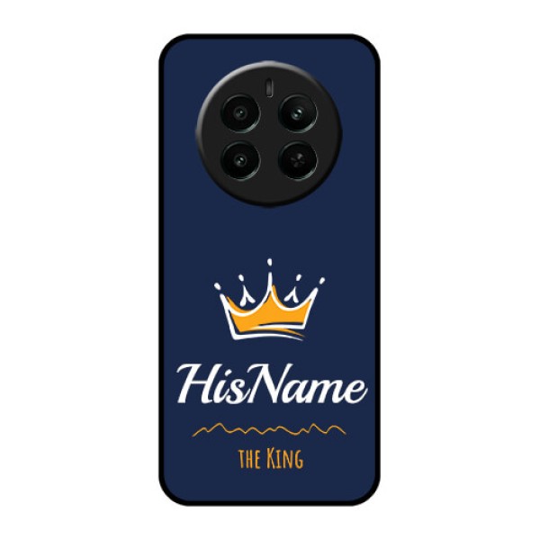 Narzo 70 Pro 5G Custom Glass Phone Case - King With Name Design Narzo 70 Pro 5G Custom Glass Phone Case - King With Name Design