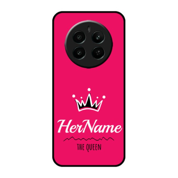 Narzo 70 Pro 5G Custom Glass Phone Case - Queen With Name Design Narzo 70 Pro 5G Custom Glass Phone Case - Queen With Name Design