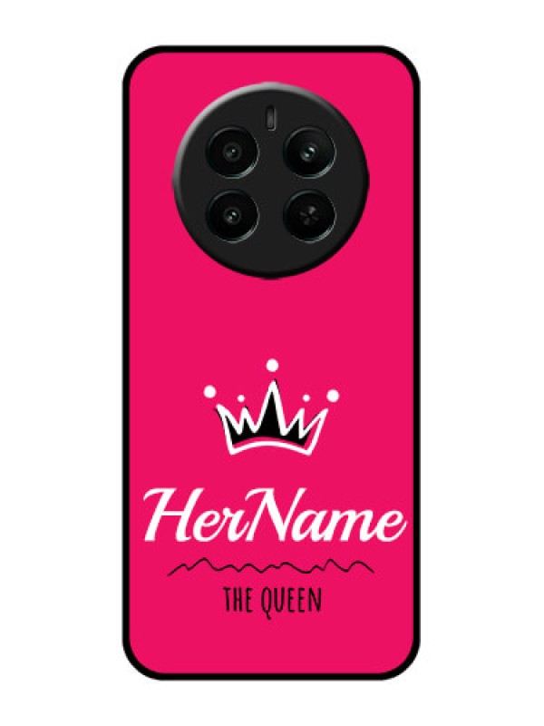 Custom Narzo 70 Pro 5G Custom Glass Phone Case - Queen With Name Design