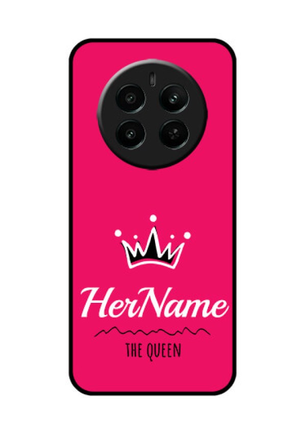 Narzo 70 Pro 5G Custom Glass Phone Case - Queen With Name Design