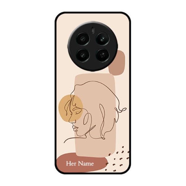 Narzo 70 Pro 5G Custom Glass Phone Case - Calm Woman Line Art Design Narzo 70 Pro 5G Custom Glass Phone Case - Calm Woman Line Art Design