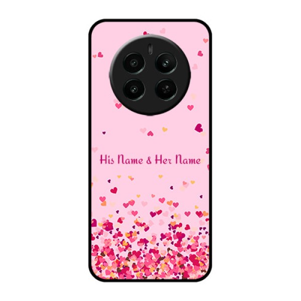 Narzo 70 Pro 5G Custom Glass Phone Case - Floating Hearts Design Narzo 70 Pro 5G Custom Glass Phone Case - Floating Hearts Design