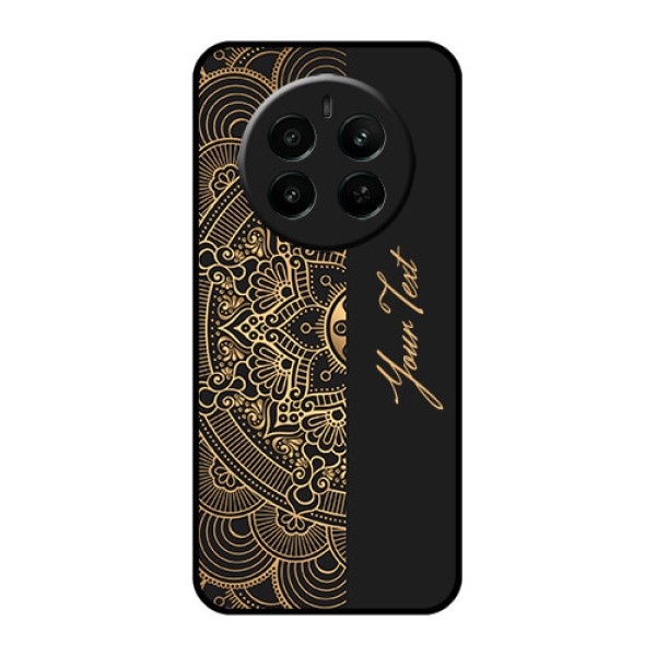 Narzo 70 Pro 5G Custom Glass Phone Case - Mandala Art With Custom Text Design