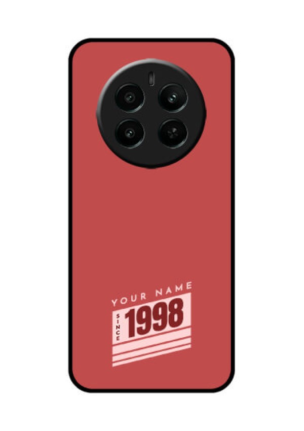 Narzo 70 Pro 5G Custom Glass Phone Case - Red Custom Year Of Birth Design