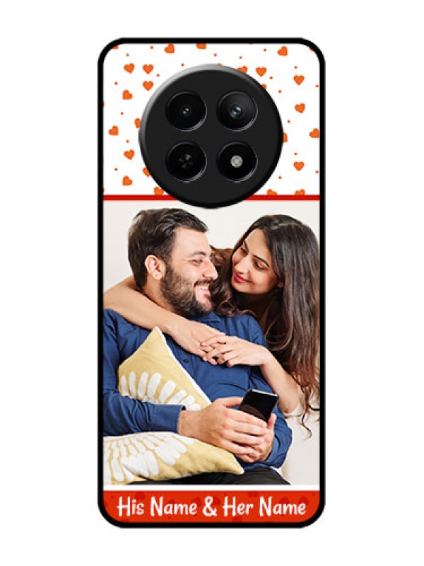 Custom Realme Narzo 70X 5G Custom Glass Phone Case - Orange Love Symbol Design