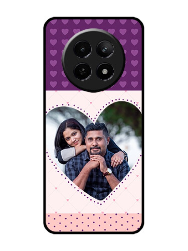 Custom Realme Narzo 70X 5G Custom Glass Phone Case - Violet Love Dots Design
