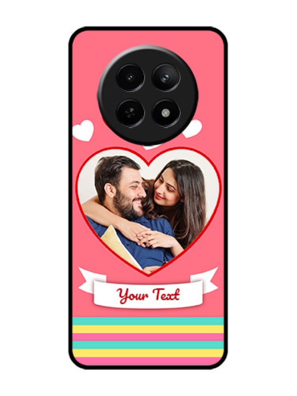 Custom Realme Narzo 70X 5G Custom Glass Phone Case - Love Shapes Doodle Design