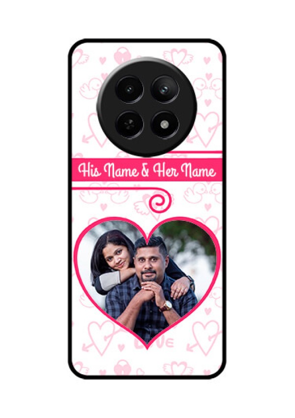 Realme Narzo 70X 5G Custom Glass Phone Case - Heart Shape Love Design