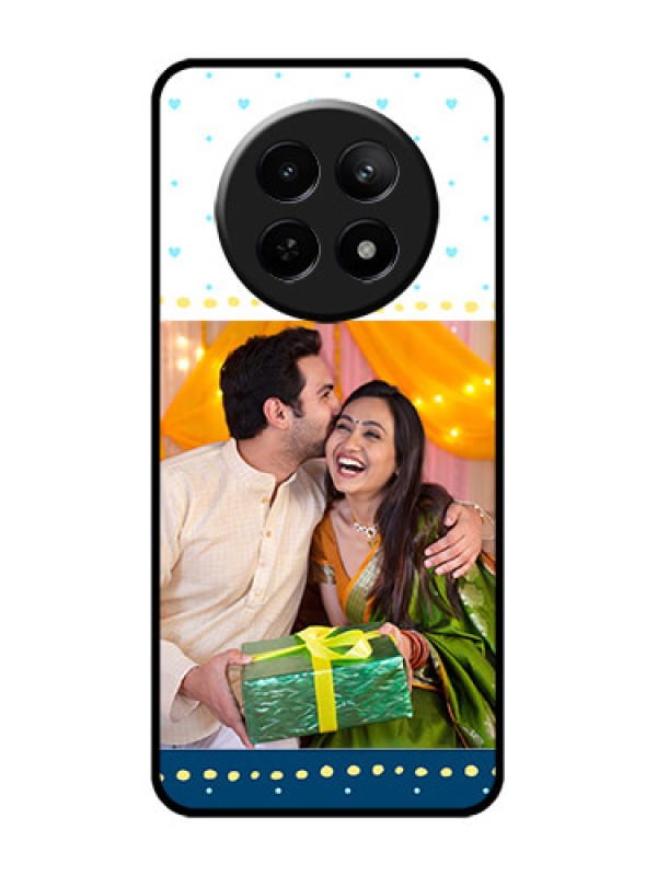 Custom Realme Narzo 70X 5G Custom Glass Phone Case - White And Blue Abstract Design