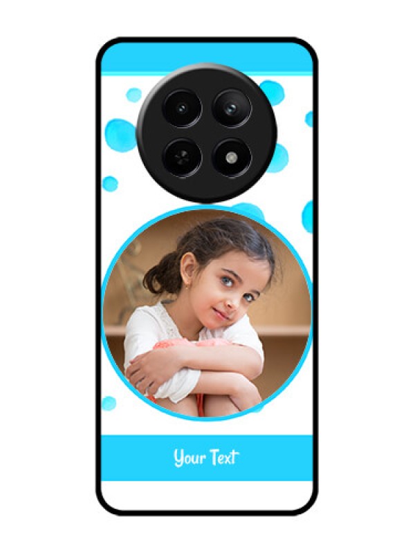 Custom Realme Narzo 70X 5G Custom Glass Phone Case - Blue Bubbles Pattern Design