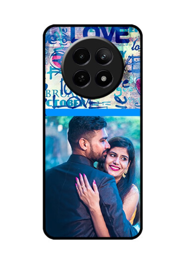 Realme Narzo 70X 5G Custom Glass Phone Case - Colorful Love Design