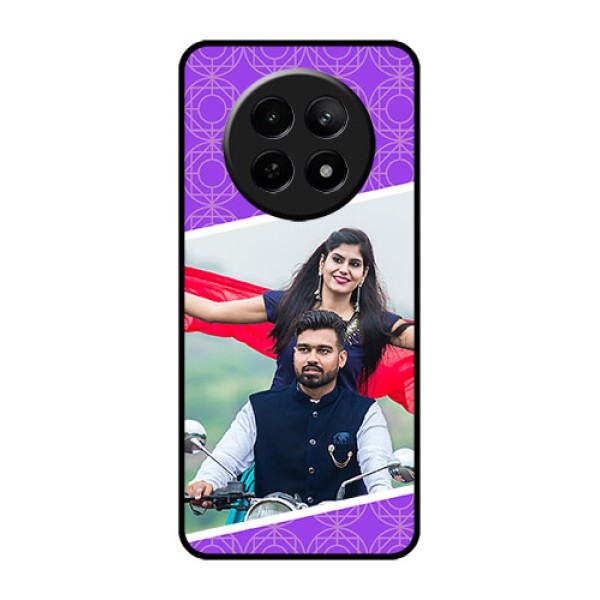 Realme Narzo 70X 5G Custom Glass Phone Case - Violet Color Pattern Design Realme Narzo 70X 5G Custom Glass Phone Case - Violet Color Pattern Design