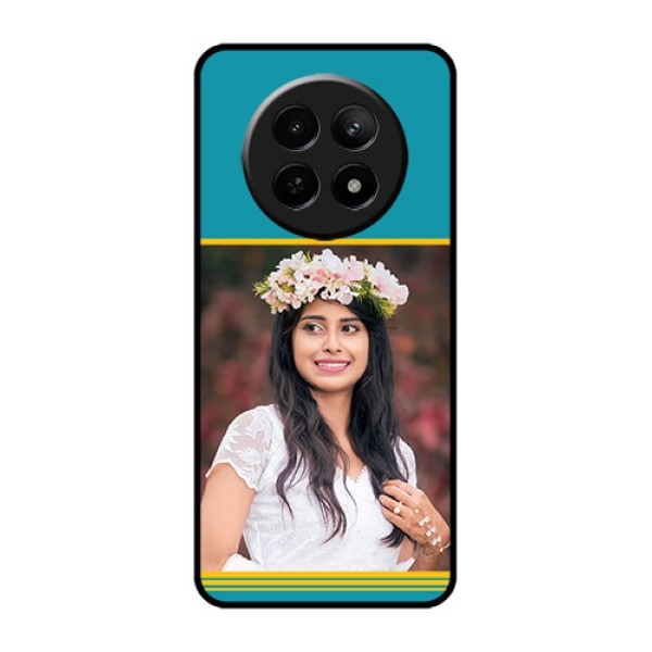 Realme Narzo 70X 5G Custom Glass Phone Case - Yellow & Blue Design