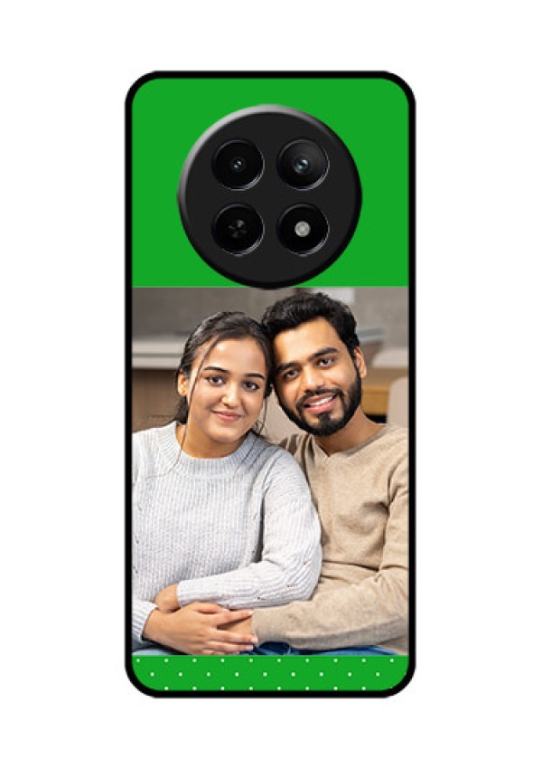 Realme Narzo 70X 5G Custom Glass Phone Case - Green Pattern Design