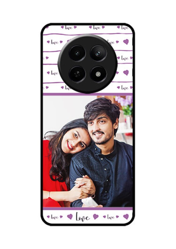 Realme Narzo 70X 5G Custom Glass Phone Case - Couples Heart Design