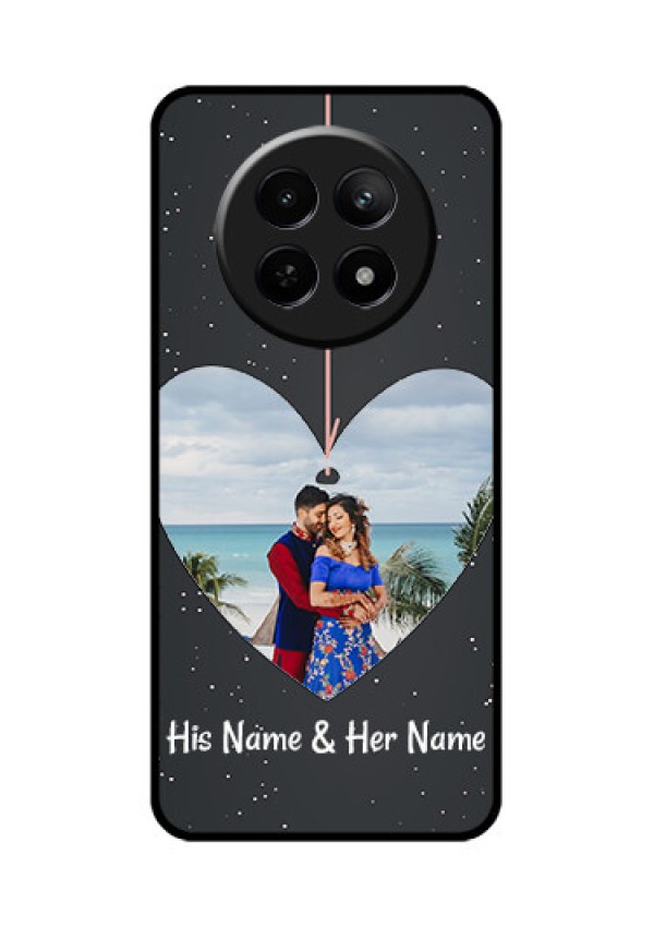 Realme Narzo 70X 5G Custom Glass Phone Case - Hanging Heart Design