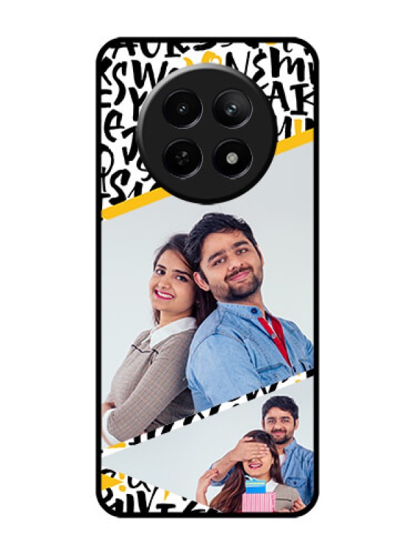 Custom Realme Narzo 70X 5G Custom Glass Phone Case - Letters Pattern Design