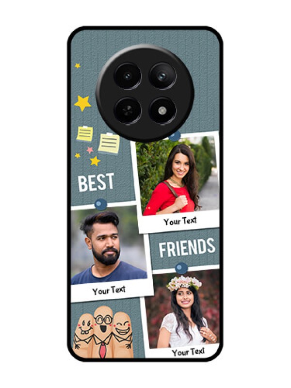 Custom Realme Narzo 70X 5G Custom Glass Phone Case - Sticky Frames And Friendship Design