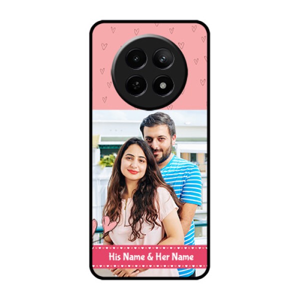 Realme Narzo 70X 5G Custom Glass Phone Case - Love Design Peach Color Realme Narzo 70X 5G Custom Glass Phone Case - Love Design Peach Color