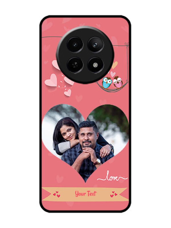 Custom Realme Narzo 70X 5G Custom Glass Phone Case - Peach Color Love Design