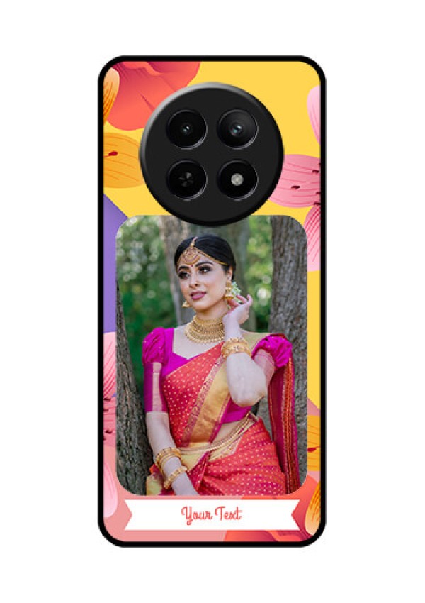 Realme Narzo 70X 5G Custom Glass Phone Case - 3 Image With Vintage Floral Design