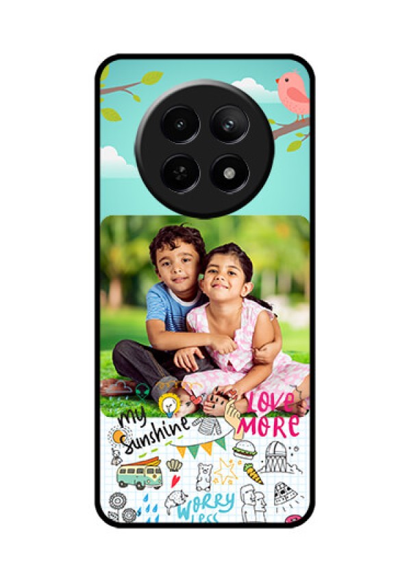 Realme Narzo 70X 5G Custom Glass Phone Case - Doodle Love Design