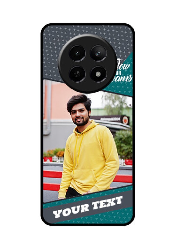 Realme Narzo 70X 5G Custom Glass Phone Case - Background Pattern Design With Quote