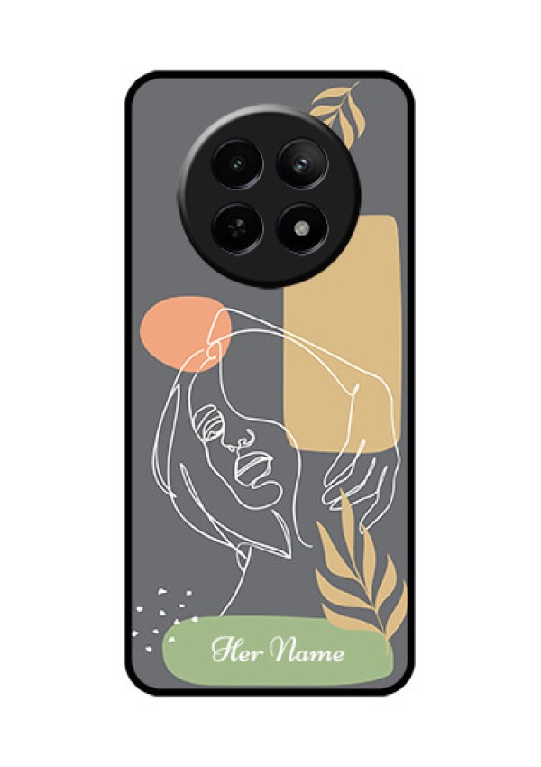 Realme Narzo 70X 5G Custom Glass Phone Case - Gazing Woman Line Art Design