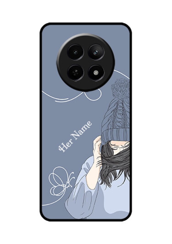 Realme Narzo 70X 5G Custom Glass Phone Case - Girl In Winter Outfit Design