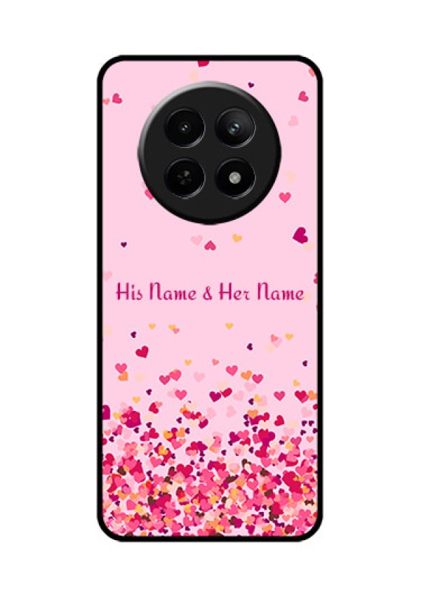 Realme Narzo 70X 5G Custom Glass Phone Case - Floating Hearts Design
