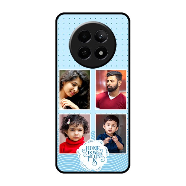 Realme Narzo 70X 5G Custom Glass Phone Case - Cute Love Quote With 4 Pic Upload Design Realme Narzo 70X 5G Custom Glass Phone Case - Cute Love Quote With 4 Pic Upload Design