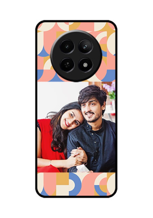 Realme Narzo 70X 5G Custom Glass Phone Case - Semi - Circle Maze Pattern Design