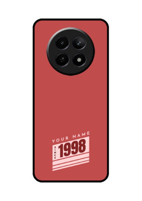 Realme Narzo 70X 5G Custom Glass Phone Case - Red Custom Year Of Birth Design