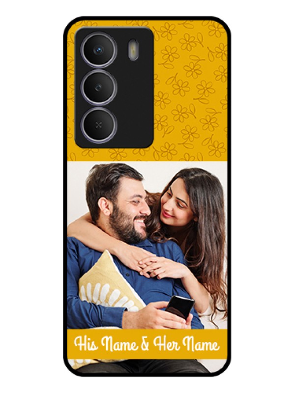 Custom Realme Narzo 80 Lite Custom Glass Phone Case - Yellow Floral Design