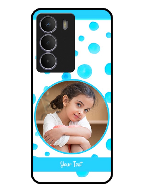 Custom Realme Narzo 80 Lite Custom Glass Phone Case - Blue Bubbles Pattern Design