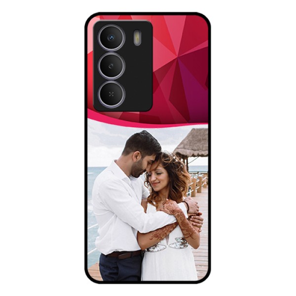 Realme Narzo 80 Lite Custom Glass Phone Case - Red Abstract Design