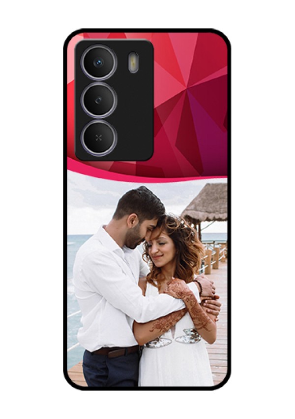 Realme Narzo 80 Lite Custom Glass Phone Case - Red Abstract Design