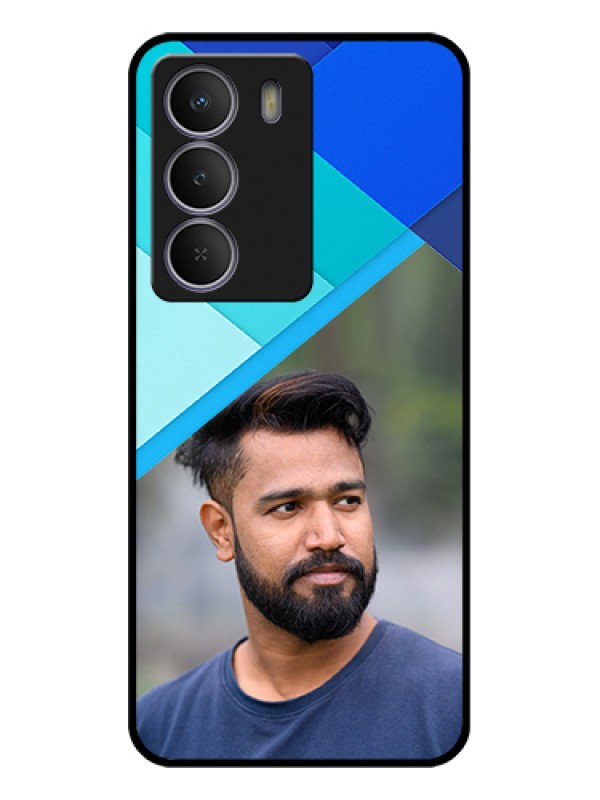 Custom Realme Narzo 80 Lite Custom Glass Phone Case - Blue Pattern Design