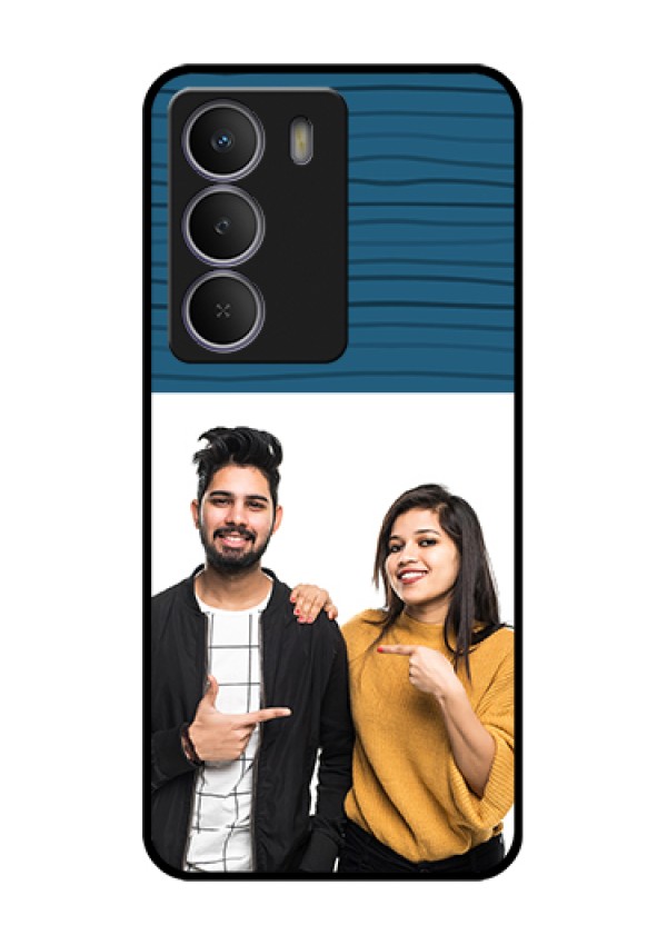 Realme Narzo 80 Lite Custom Glass Phone Case - Blue Pattern Cover Design